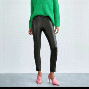 ARITZIA WILFRED FREE VEGAN LEATHER BLACK BIKER - CORE MOTO LEGINGS XS PANTS